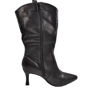 Top Moda Women's Size 9 KayLee Black Boots Zipper Calf Heel